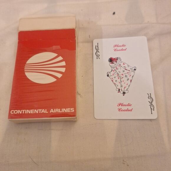 Vintage Continental Airlines Deck Playing Cards with Original Box - Picture 1 of 3